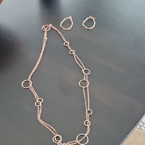 Elegant Bronzy Necklace and Earring Set